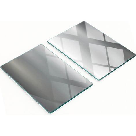 Planches de service en verre pour la cuisine, décorées de motifs et sur fond métallique, 2 x 40 x 52 cm (1/5)