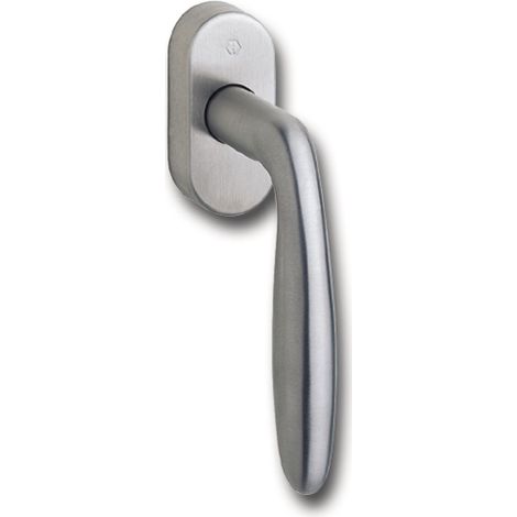 HOPPE 8102154 Maniglia per Finestra Verona, Quadrata, 7 x 32 mm, Effetto Acciaio Inox, Edelstahl-Effekt