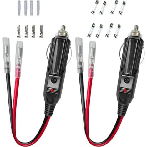 Prise Allume-Cigare de Rechange 12 V/24 V avec câble et câblage, Le connecteur est livré avec Un fusible de Rechange et Un kit de terminaux (1/5)