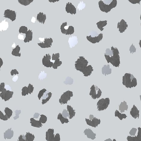 Exclusive Leopard Print Wallpaper Holden Animal Spots Grey Metallic Black White (1/4)