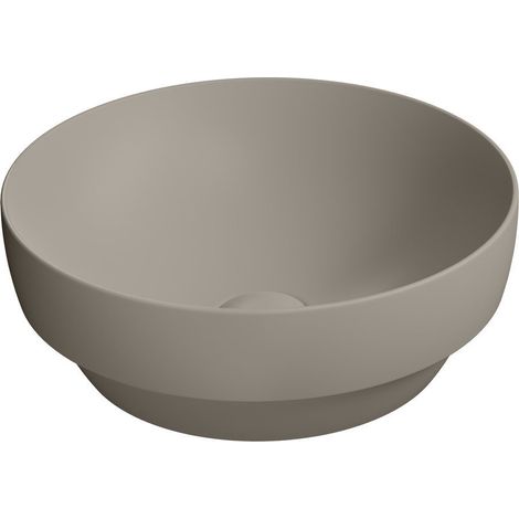 Vasque à poser PURA en céramique, diamètre 40 cm, tortora mat (1/2)