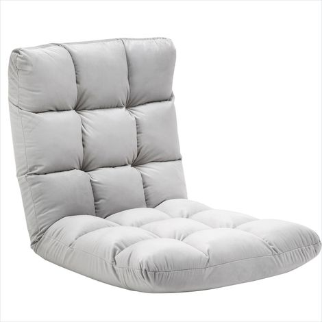 Canapé Fauteuil convertible en polyester gris clair avec dossier (1/5)