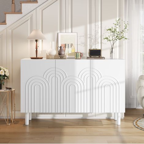 Credenza 3 ante con ripiani regolabili 120 cm OKMYHOME (1/5)