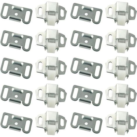 10 attaches pour portes de placard, fond plat, pied bas, clip (1/5)