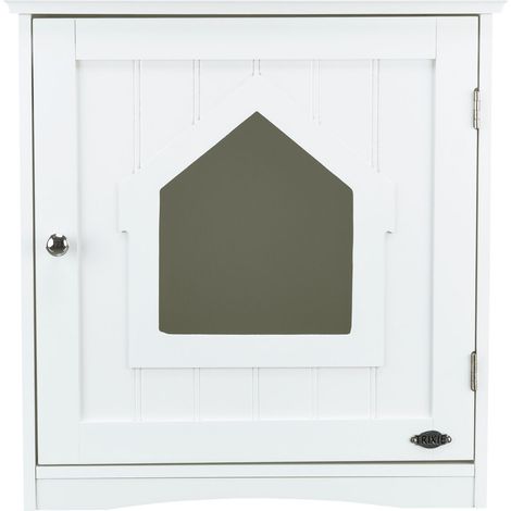 TRIXIE Meuble de toilette pour chat - Blanc - 49 x 51 x 51 cm (1/4)