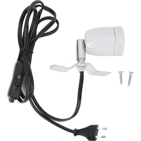 300W 110-240V E27 Rotatable Pet Clip Heat Heat Base, Reptile Pet Clip Heat Lamp Bulb Base Socket Holder(EU) (1/5)