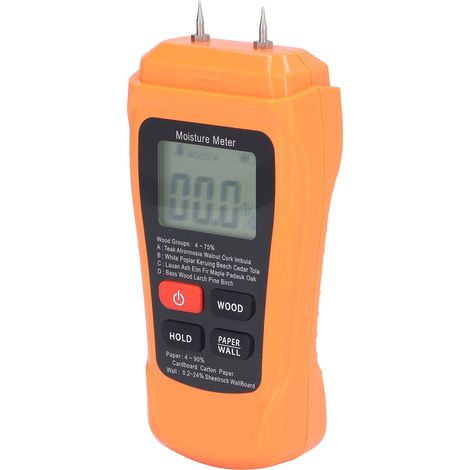 Testeur Humidité, Testeur Humidité Mur & Bois, Humidité, Mortier de Ciment, Détecteur de Teneur en eau avec Rétroéclairage LCD (1/5)