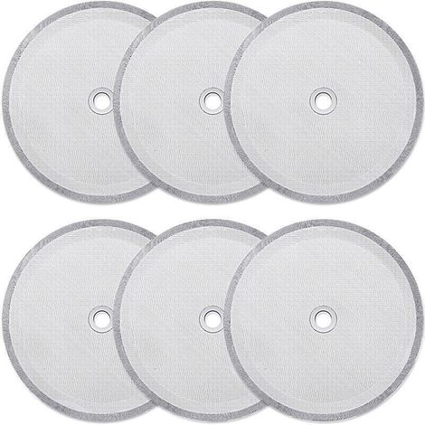 Pack de 6 filtres à tamis réutilisables pour cafetière à piston 1000 ml – Faciles à nettoyer – Compatibles avec Bodum, Grosche, Mr. Coffee (1/4)
