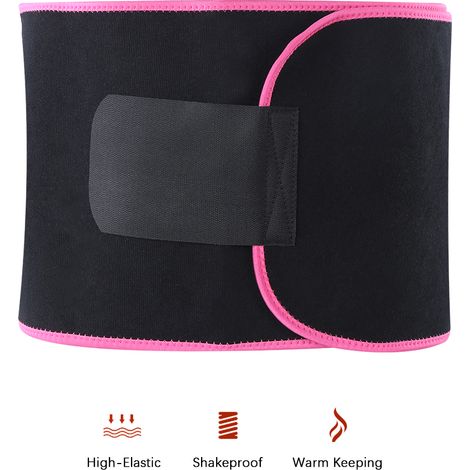 Ceinture amincissante ventre ajustable pour sport et fitness - 25x130cm Rose