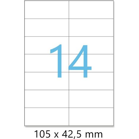 Lot de 10 Planches A4 de 14 étiquettes autocollantes 10,5 x 4,25 cm - spéciales ADRESSE (1/4)