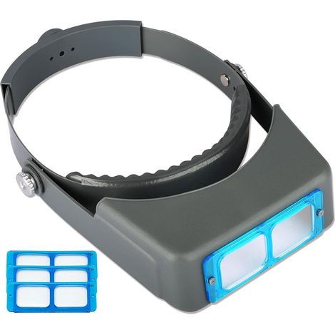 Loupe Frontale, loupe Professionnelle à Fixer sur la tête, Lunettes de Lecture, Jumelles optiques avec grossissement de 1,5X, 2X, 2,5X et 3,5X pour Les réparations et l'artisanat