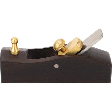 Mini rabot à bois fond plat compact pour rabotage ébardage chanfrein objet droit, corps ébène acier rapide 80x22x20mm (1/5)