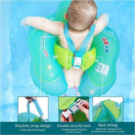 Babyschwimmring, Sicherheitsschwimmhilfe für Babys, manuell aufblasbar, Sommerspielzeug L TEMPSA