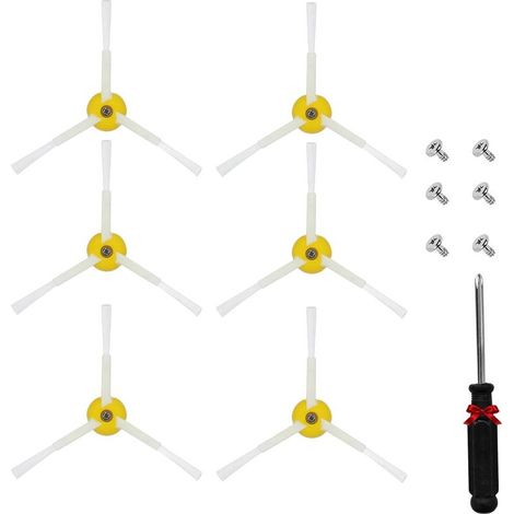 Pièces brosses latérales Rechange pour iRobot Roomba 600 700 800 900 Series 694 677 850 860 870 880 890 980 960 aspirateur Robot Accessoires, Brosse latérale aspirateur + Tournevis (1/5)