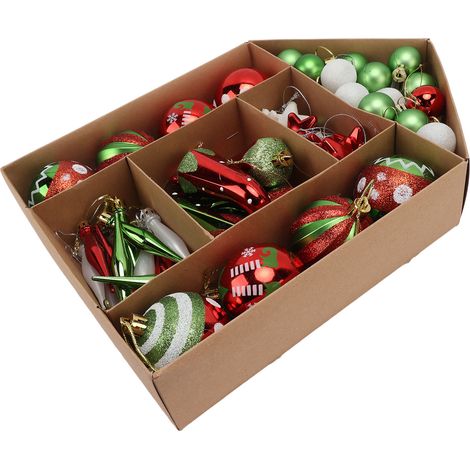 Weihnachtsbaumschmuck-Set, leichte, verzinkte Weihnachtsbaumanhänger zum Aufhängen in Haus und Garten (1/5)