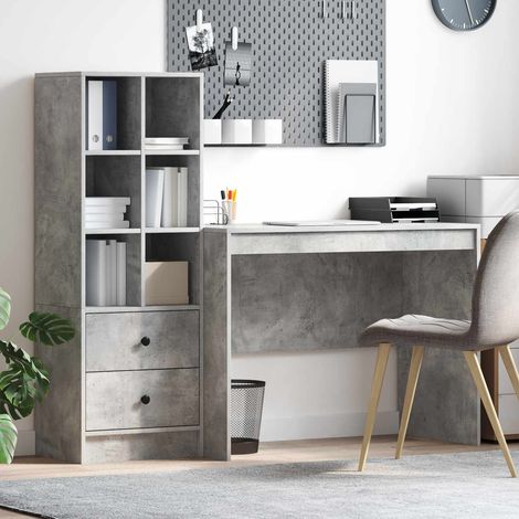 vidaXL Schreibtisch mit Schubladen 2 pcs Beton Grau (1/5)