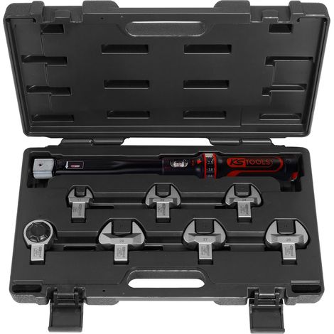 KS TOOLS ERGOTORQUEprecision Llave dinamométrica para climatización juego de herramientas 20 - 100 Nm 8 piezas - 516.1225