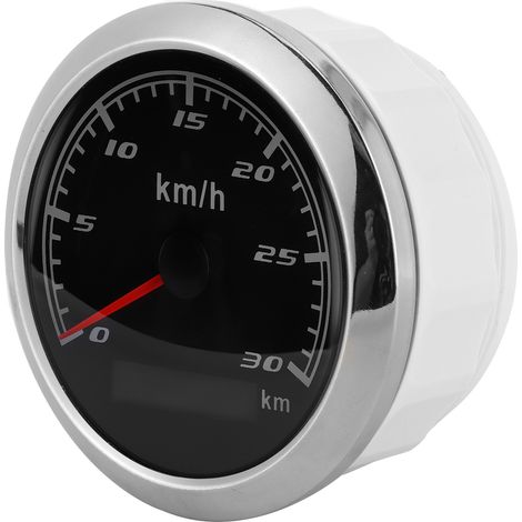 GPS-Tachometer, 30 km/h, Kilometerzähler, 85 mm, IP67 wasserdicht, für Boot, Auto, Yacht, Motorrad, schwarzes Zifferblatt (1/5)
