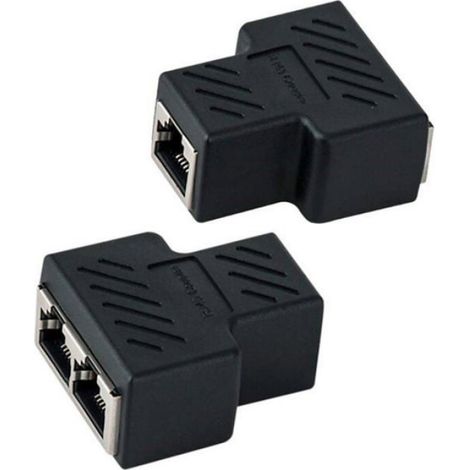 RJ45 Coupleur 2 Pices Adaptateur Ethernet Splitter 1 2 Cble Extender RJ45 (1/4)
