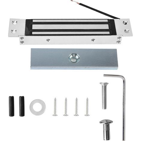 Serrure électromagnétique 12 V – 180 kg – Boîtier en aluminium anodisé – Déverrouillage NC – Pour portes bois, verre et métal (1/5)