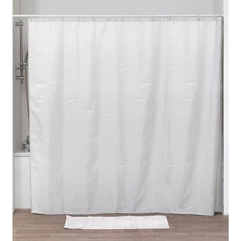 Polyester-duschvorhang 240x200 cm + 16 ringe pp - weiss - Tendance