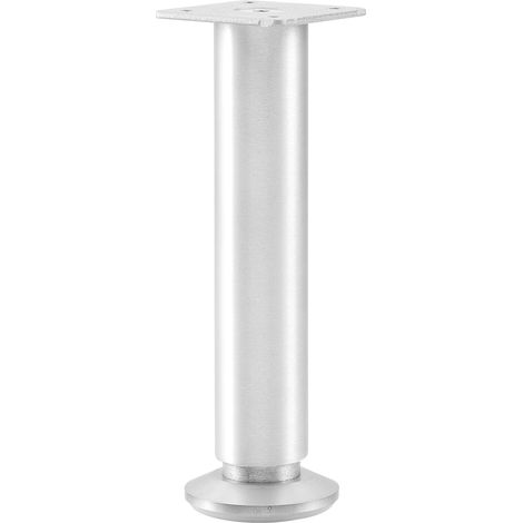 Dekorfuß 30mm Durchmesser, Möbelfuß Länge 160mm, Alu Edelstahl-Effekt höhenverstellbar