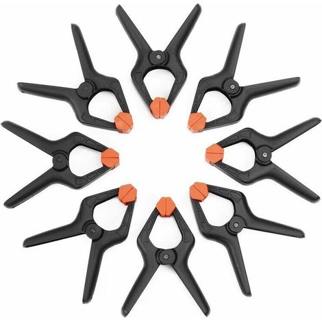 Hochleistungsfähige 8-teilige Nylon-Federklemmen, 11,4 cm, extra starke und griffige Klemmen für Heimwerkerprojekte – -Crezuo