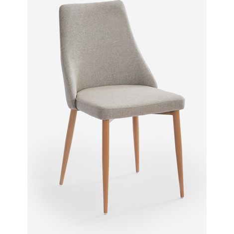 Chaise de salle à manger et cuisine rembourrée moderne en tissu Sirka - Beige (1/5)