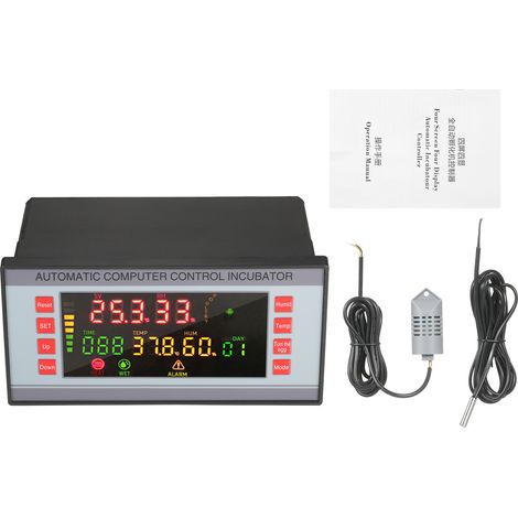 Régulateur automatique d'incubation pour œufs avec écran LED couleur, machine à couver numérique de température et humidité pour poulailler, 5 modes de couvaison (1/4)