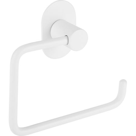Laveo Porte-papier toilette Miri - Blanc - Autocollant - Fixation murale - Fonctionnalité