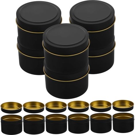 12pièces Pot Vide Métal Ronds pour Bougies DIY avec Couvercles Boîtes Métalliques De Rangement Petits Pots à Cire pour Loisirs Créatifs (1/5)