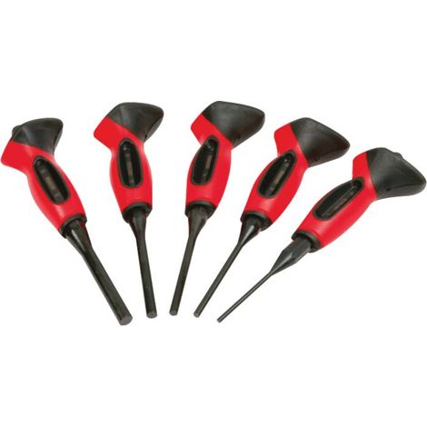 KS TOOLS TOOLS set di punzoni - Impugnatura bimateriale - 5 pz. 156.0221