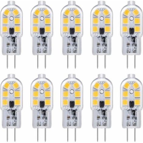 Ampoule LED G4 Ampoule G4 LED 12V 2W Blanc Froid 6000K, 200LM, Équivalent Halogène G4 Bi-pin 10W 20W, LED Lampe G4 12V AC/DC pour Camping Car/Hotte Cuisine, non-dimmable, lot de 10 Guazhuni (1/5)