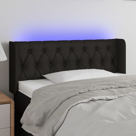 LED Kopfteil Schwarz 103x16x78/88 cm Stoff
