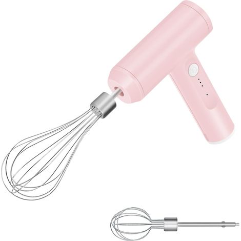 Fouet électrique rechargeable USB sans fil avec deux embouts en acier inoxydable pour mélanger et battre les préparations (1/5)
