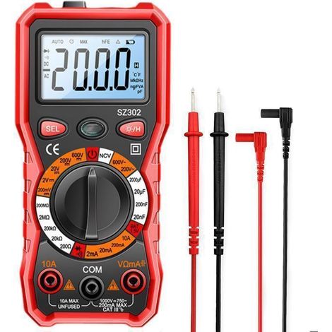 Multimètre Numérique,Multimètre Digital,Voltmètre Multifonctions 2000 Comptes,Testeur Électrique,Ohmmètre,Mesure La Tension CA/CC (1/5)