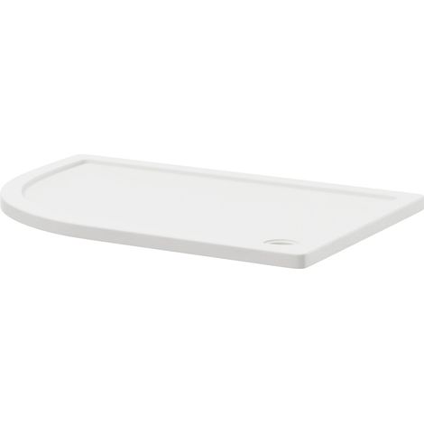 Pearlstone Slip Resistant 1200mm x 800mm x 40mm Left Hand Offset Quadrant Shower Tray (1/4)