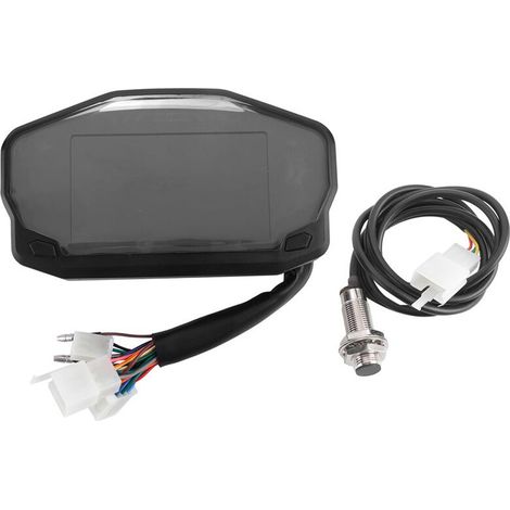 Velocímetro LED para motocicleta, odómetro digital LCD e indicador de combustible para motores de 1, 2 y 4 cilindros. (1/2)