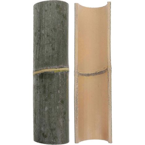 Raccords de fontaine en demi-tube de bambou 2025, adaptés à la conception d'aménagement paysager de jardin, 30x8x4 cm, paquet de 2. (1/5)