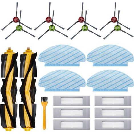 Lot de 21 accessoires pour Yeedi vac Hybrid/Yeedi vac Max/Yeedi vac Station d'aspirateur, 2 brosses principales, 6 filtres, 8 brosses latérales, 4 chiffons de nettoyage, 1 outil (1/4)