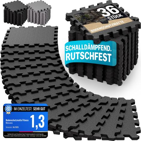 MONZANA® Tapis de protection de sol Noir 31x31cm mousse EVA 18 ou 36 pièces dalle de protection fitness piscine-36 Stück (de) (1/5)
