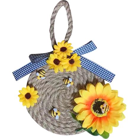 Guirlande De Soleil Artificielle - 26 X 16 Cm - Pour Porte Mur Intérieur Extérieur Mariage Fête Des Abeilles - 1 Pièce (1/5)