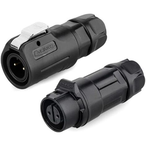 Connecteur étanche industriel IP68 LP-12 Connecteur circulaire rapide Boîtier en plastique PBT Connecteur d'aviation M12 Fiche mâle et femelle à 2-8 broches (2 broches) (1/5)