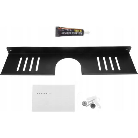Supporto per bagno in acciaio inox nero, facile da installare, senza bisogno di forare.