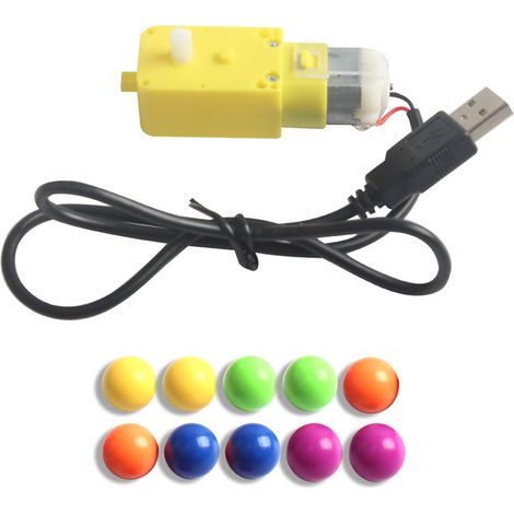 Kit de pièces imprimées en 3D pour circuit à billes. Comprend 10 billes et un câble USB pour moteur. (1/5)