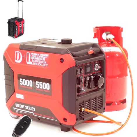 Gas u. Benzin Generator Stromerzeuger 6500 E-Start Stromaggregat Inverter 06293 (1/5)