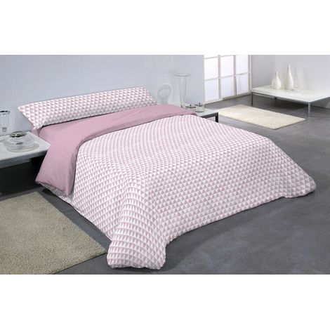 Parure de lit Hostelline DAREL rose, 3 pièces