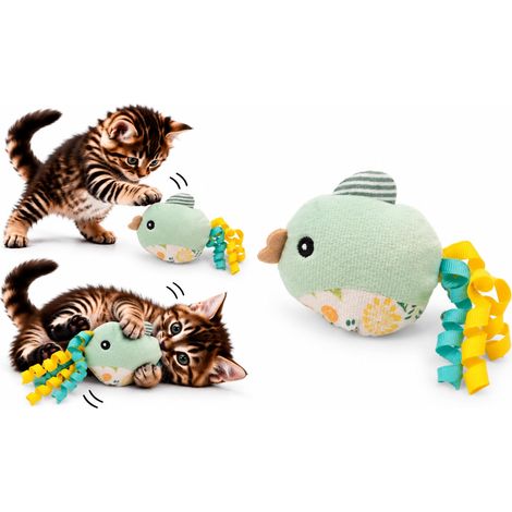 Jouet Chat - Poisson Vert - Vert - 15 x 7 x 8 cm (1/3)