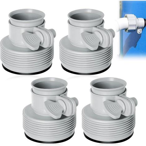 Lot de 4 adaptateurs de tuyau de piscine 1,5 pouce pour raccord de pompe, robuste et étanche
