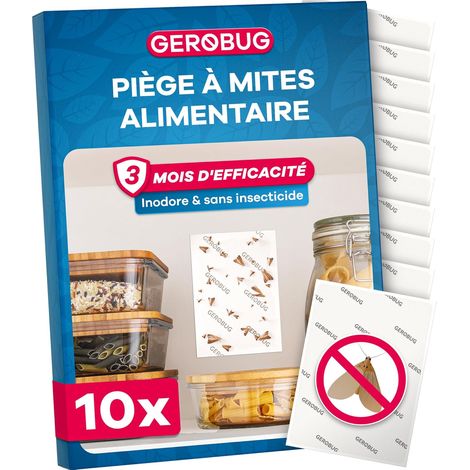 GEROBUG Piège à Mites Alimentaires 10 piéces XXL Pack - Pièges à Pheromone Sans Odeur pour les Mites Alimentaires avec Un Effet d'attraction Maximal - Piège avec Longue Durée d'Action (1/5)
